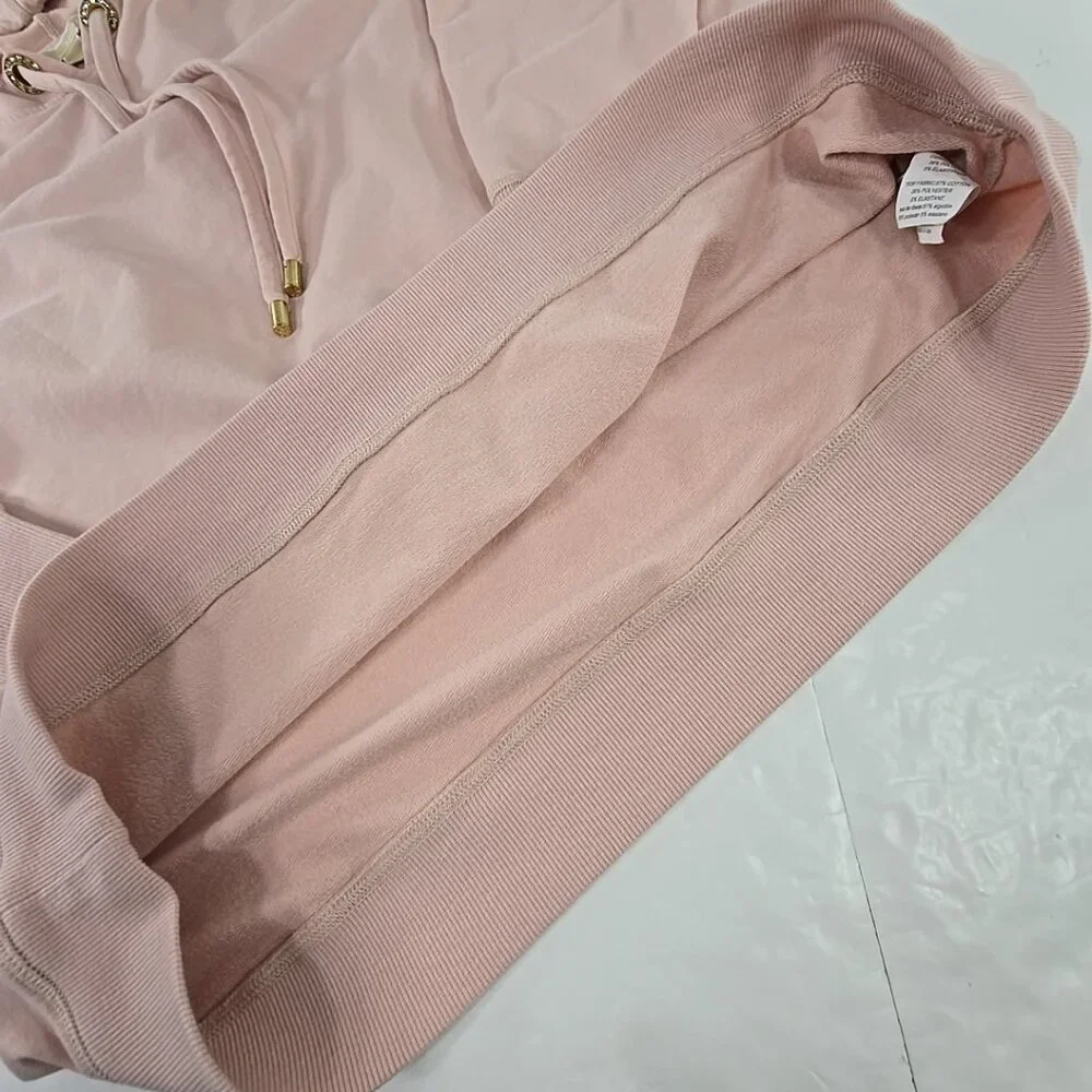 MICHAEL KORS LIGHT PINK PULLOVER HOODIE WITH A GOLD-TONE LOGO WOMENS SIZE XL EUC - Picture 10 of 16